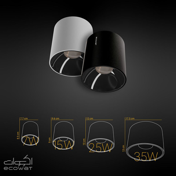چراغ روکار استوانه ای اکووات